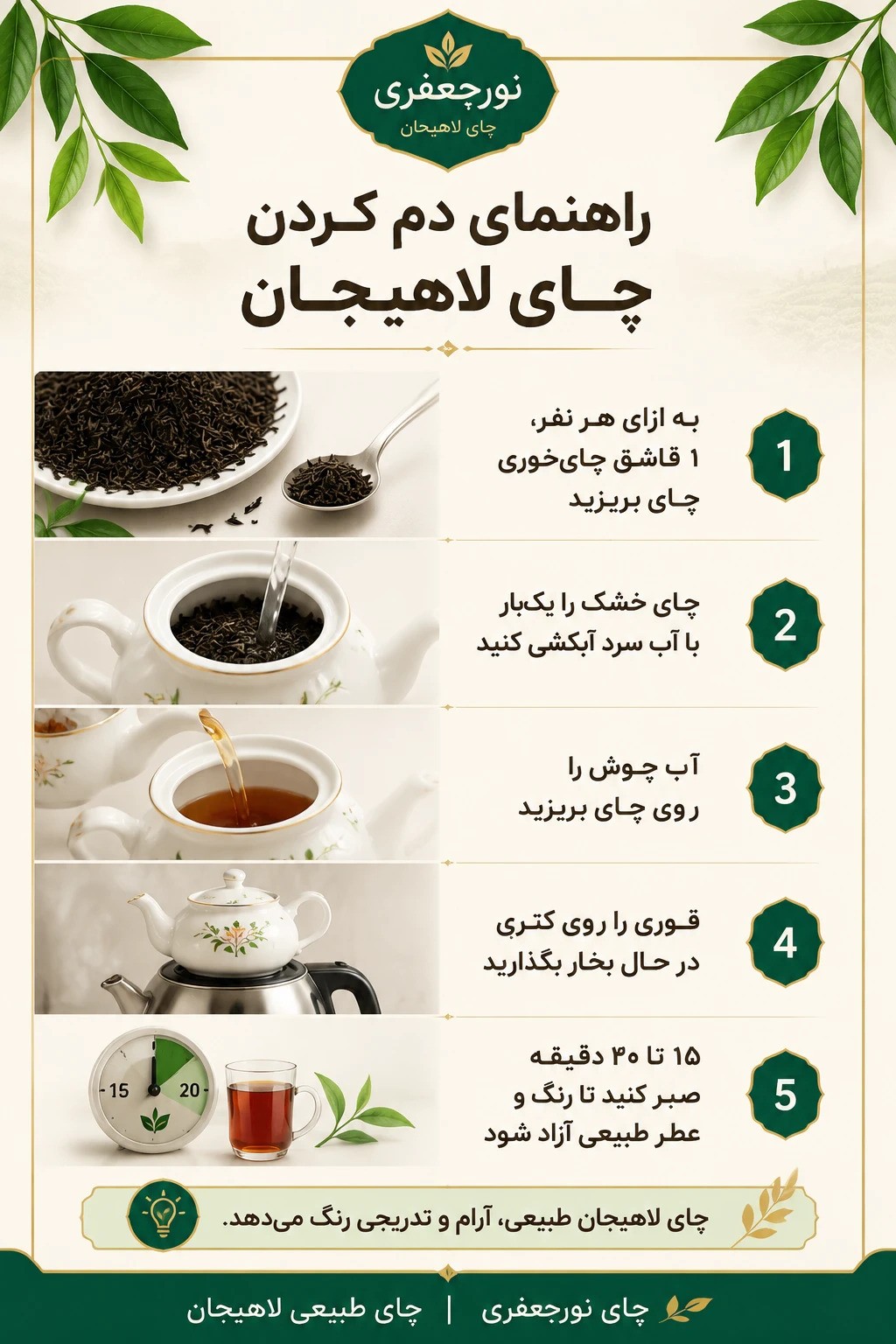 راهنما دمکردن چای لاهیجان